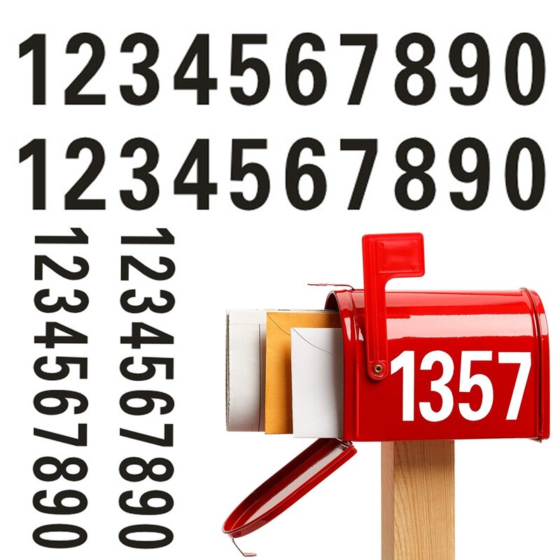 0-9 Waterdichte Reflecterende Decoratie Scrapbooking Benodigdheden Mailbox Decal Adres Nummers Nummer Sticker Mailbox Sticker