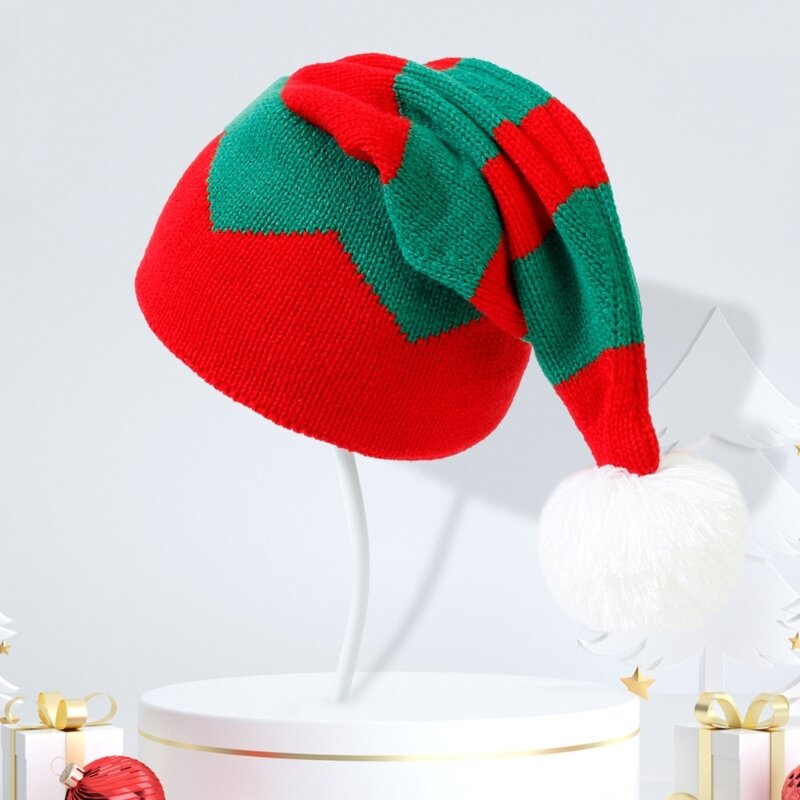Chapeau de Noël moelleux avec pompon pour adultes et enfants, chapeau coupe-vent, décor de fête de carnaval, vacances de Noël