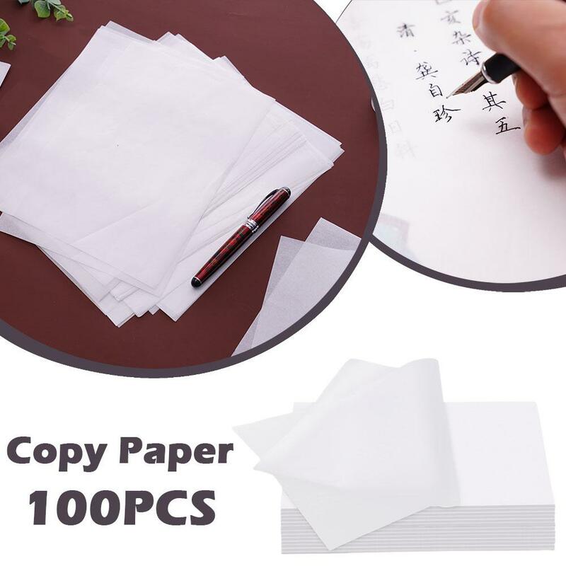 100แผ่น/ชุดกระดาษเขียน kertas kalkir โปร่งแสงกระดาษเครื่องเขียนสมุดเก็บภาพการประดิษฐ์ตัวอักษรขนาด27*19ซม. C8W8