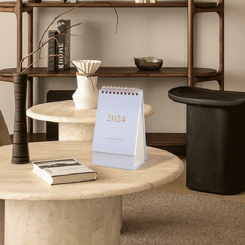 Table Calendar 2024 Stand Up Daily Schedule Small Desk Calendar Desktop Calendar Standing Calendar Memo Notes Elegant Sturdy For