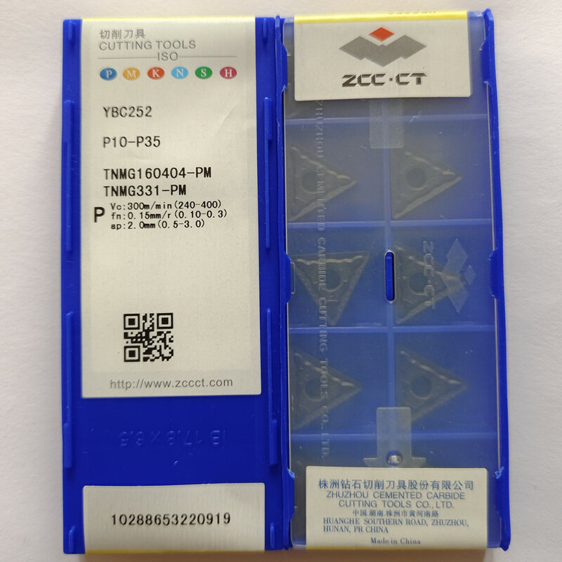 ZCC.CT TNMG160404-PM YBC252/TNMG160408-PM YBC252/TNMG160412-PM YBC252 TNMG331 TNMG332 TNMG333 CNC carbide inserts 10PCS/BOX
