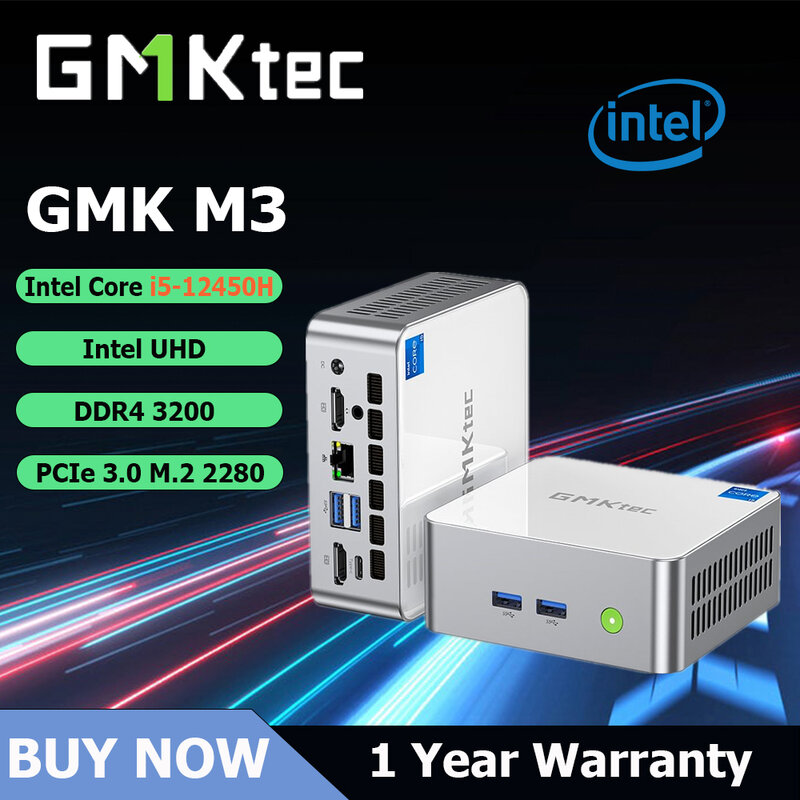 GMKtec M3 Intel Core i5-12450H Gaming Mini PC 8-core 12-thread 16/32GB DDR4 512GB/1TB SSD Computer PC Mini Computer Gaming PC
