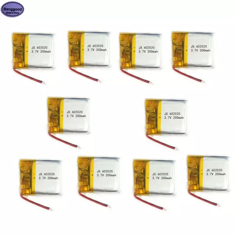 1PC 3.7V 200mAh 602020 062020 Lipo Polymer Rechargeable Li-ion Battery Cells For Toys GPS Tablet Bluetooth PC e-books MP4