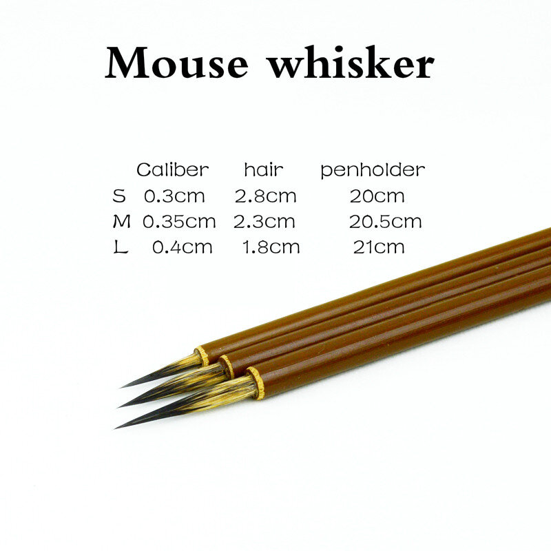 Mouse Whisker Brush Pen Chinese Meticulous Painting Fine Line Brush Weasel Hair Freehand Watercolor Painting Calligraphy Brushes