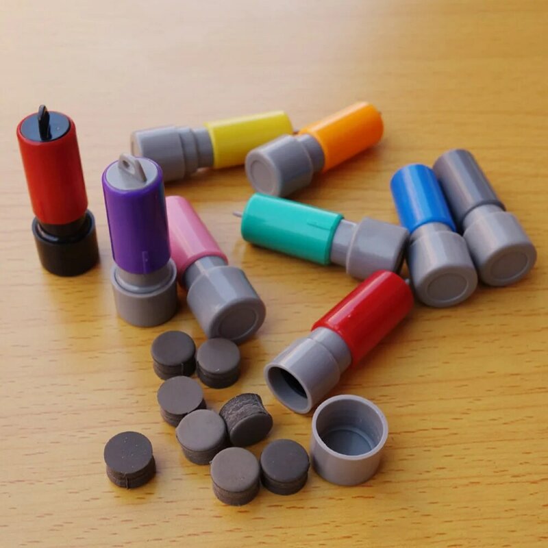 Seal Case Round Ink Stamp DIY with Pad Mini Seals Small Making Tool Accessory Tools