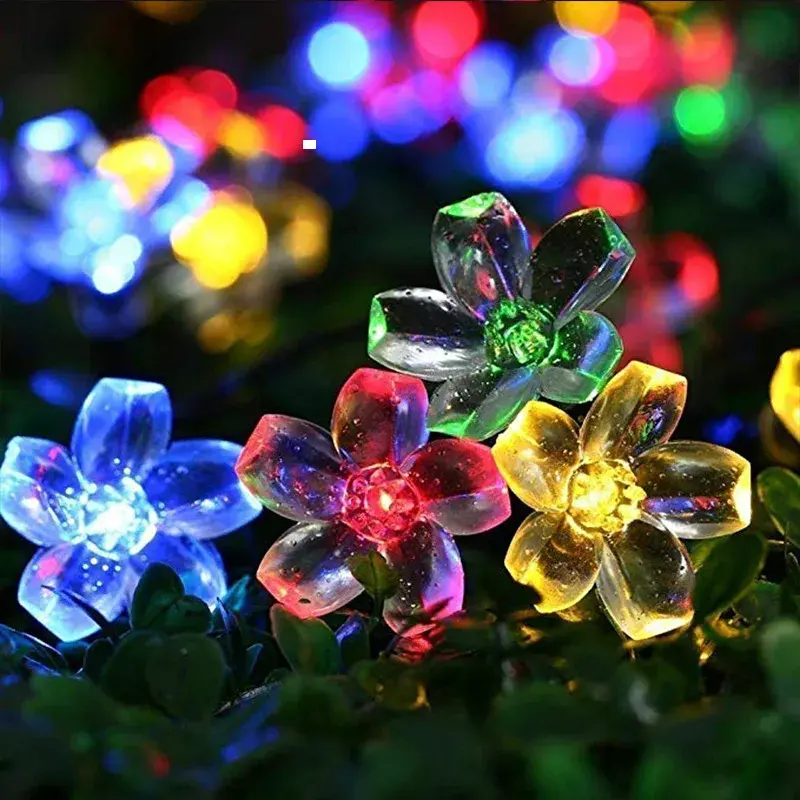 10m/7m Solar String Weihnachts beleuchtung im Freien 100/50/20led 8 Modus wasserdichte Blumengarten Blüte Beleuchtung Party Home Dekoration