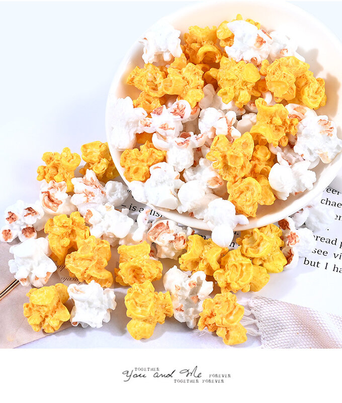 6Pcs Kawaii Popcorn Miniatur Inrichting Kinderen Spelen Keuken Miniatuur Items Pop Accessoires Poppenhuisminiaturen