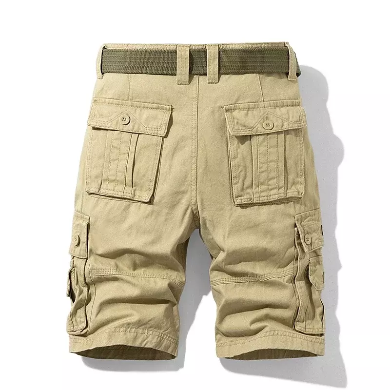 Pantaloncini Cargo tattici estivi da uomo pantaloncini da pesca all'aperto dalla vestibilità rilassata Multi tasche pantaloncini neri solidi militari maschili