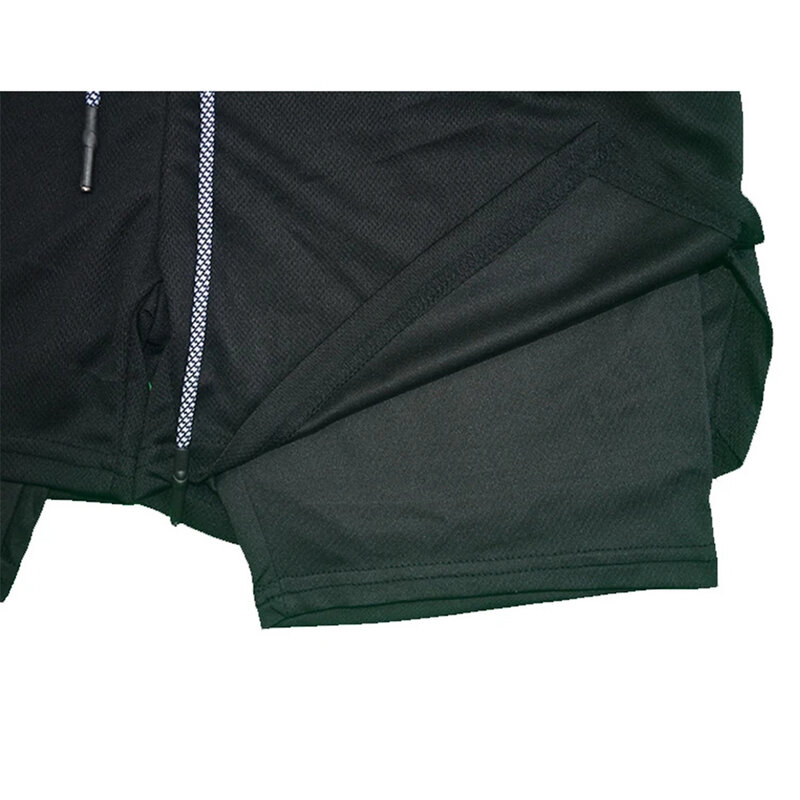 Pantalones cortos de compresión para hombre, ropa deportiva de secado rápido, 2 en 1, con bolsillos para el teléfono