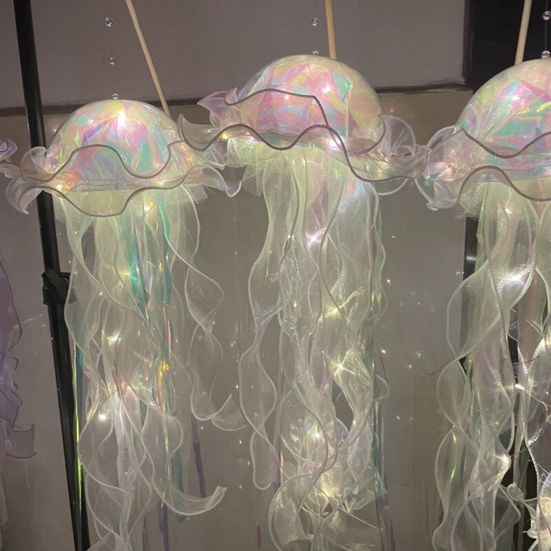 Lanterna medusa portátil para quarto de menina, atmosfera luz decorativa, luz do quarto da noite, decoração do partido, novo
