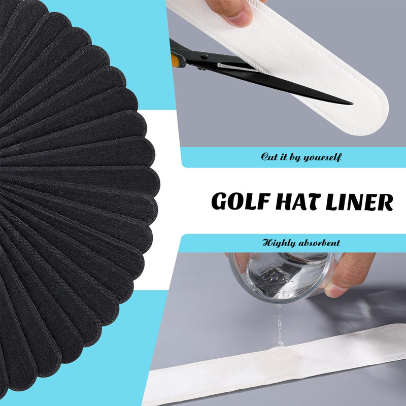 GLOOF 20Pcs หมวกเหงื่อวง Liner Protector หมวกขนาดเทปขนาด Reducer หมวกกอล์ฟหมวก Saver สีขาวสำหรับฤดูร้อน