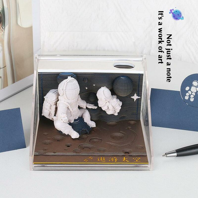 Omoshiroi Block 3D Memo Pad Interstella Picture Laser Cut Paper Sculptures Birthday Novelty Gifts For Family F6X3
