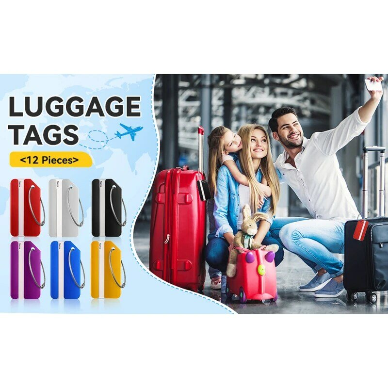 Etiqueta de equipaje de Metal creativa para hombres y mujeres, accesorios de viaje, etiqueta portátil, mochila, Maleta, soporte de dirección de identificación, equipaje de embarque