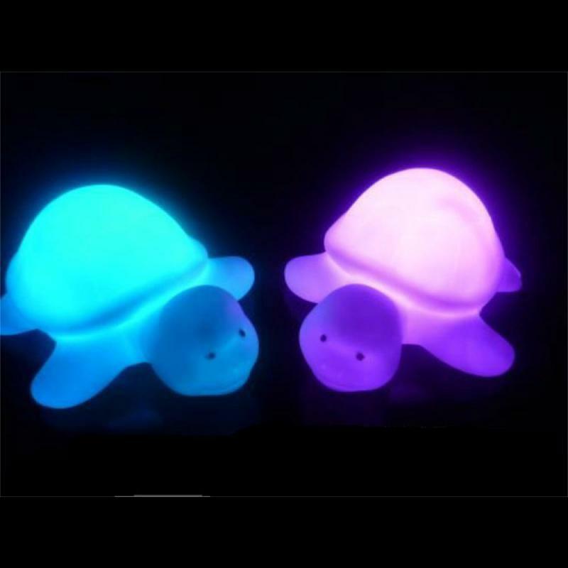 Mini LED Night Light Tortoise Props, Touch Light, Mudança de cor, esmalte, iluminação interior, festa, 2pcs