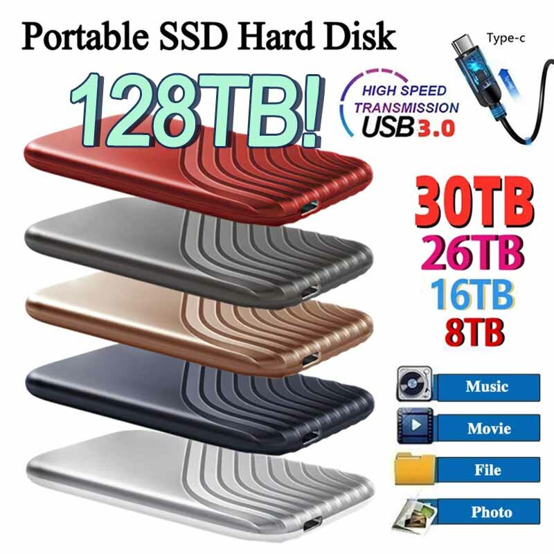 MIJIA Portable Original SSD 1TB 2TB 128TB High-speed SSD External Hard Drive USB 3.0 Interface for Laptops/Computer/PC