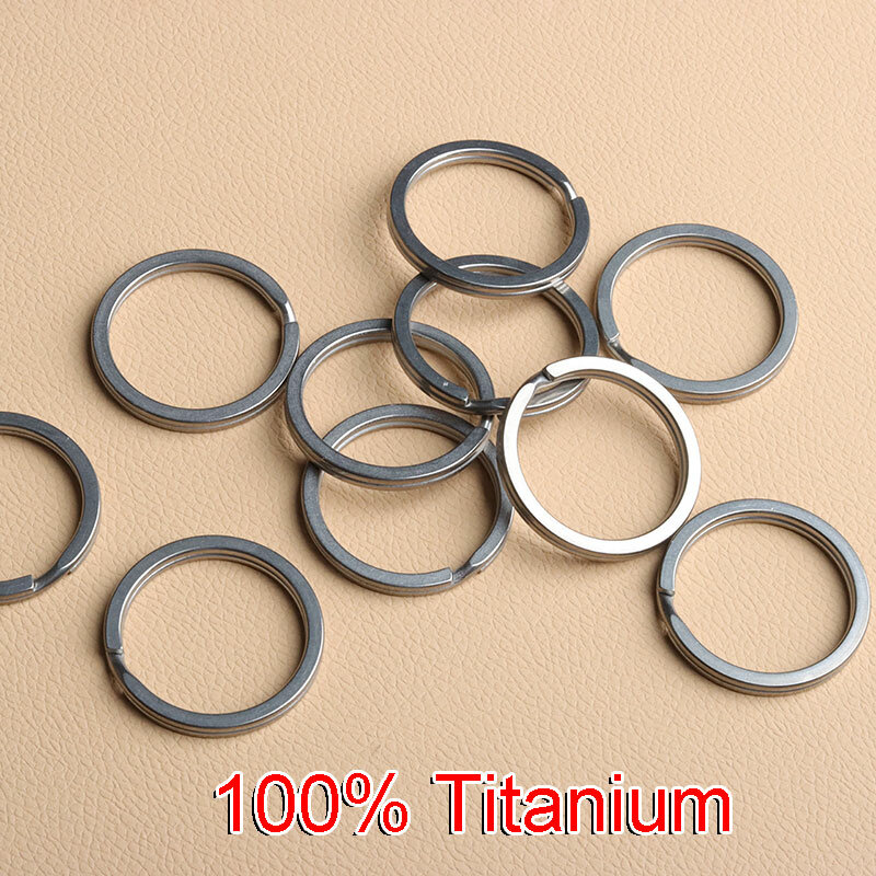 Llavero redondo de Metal de titanio TC4 Ti, llavero dividido EDC, 10mm, 12mm, 14mm, 18mm, 25mm, 28mm, 32mm, FW136, 10 piezas