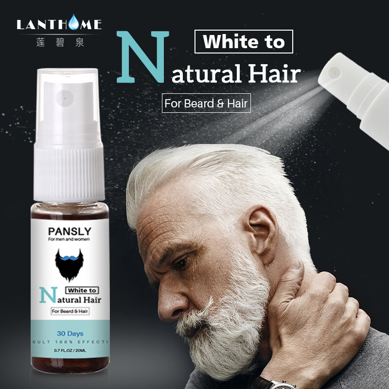 Лечебный спрей для волос PANSLY, волшебный лечебный спрей, меняющий белые серые волосы на черные навсегда за 30 дней, естественный 20 мл