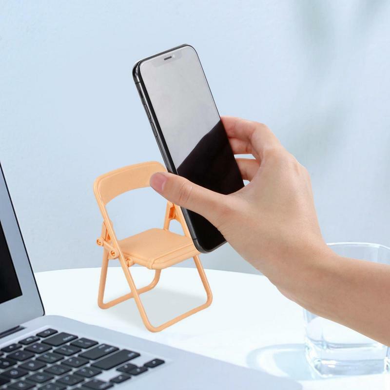 휴대폰용 다기능 미니 의자 모양 휴대폰 거치대, 조절 가능한 귀여운 다채로운 접이식 의자