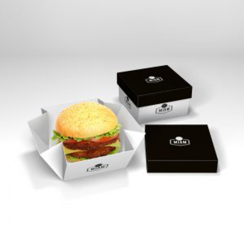 Produk kustom kotak Burger Kraft kardus cetakan LOGO kustom ramah lingkungan daur ulang Biodegradable