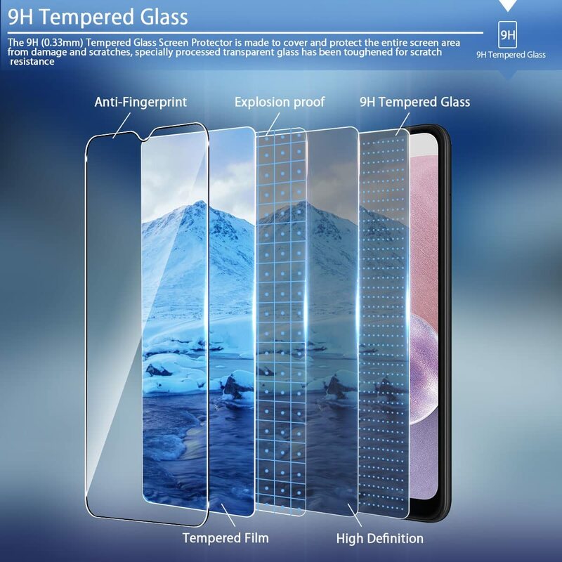 Vidrio templado para Samsung Galaxy A03 A03s Core A03Core, película protectora de pantalla, 2/4 unidades