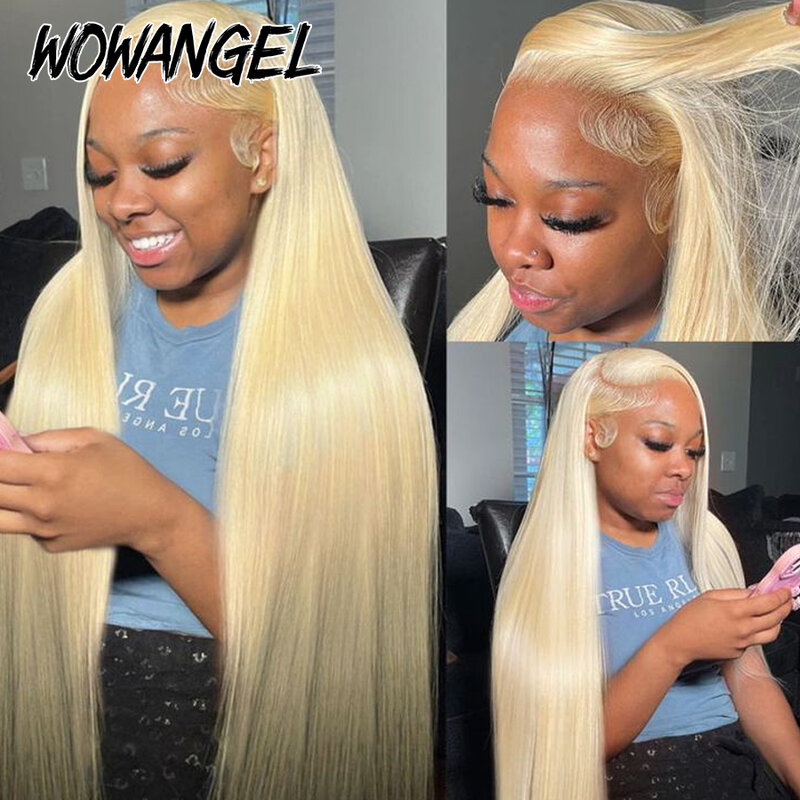 613 Blonde 13x6 HD Lace Front Wigs Straight 13x4 HD Lace Frontal Human Hair Wigs PrePlucked Skinlike HD Lace Free Part Wigs 250%