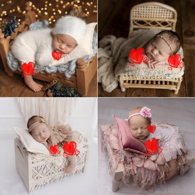 K5DD Baby Photo Props Background Posing Chair Photo Bed Neonato Photostudio Sfondo Posing Bed Photoshooting Puntelli Mobili