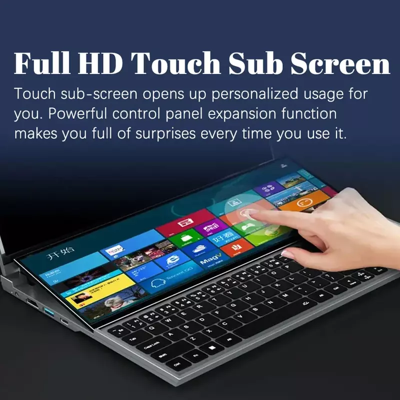 Podwójny ekran laptopa 14 cal dotykowy LCD 32GB/16GB/8GB RAM 2TB/1TB/512GB SSD I7 10 generacji 6 rdzeni laptopy do gier Notebook