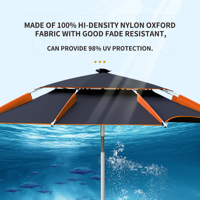 مظلة 2.0-2.4 متر للشاطئ مظلة للاستخدام الخارجي والتخييم يمكن فصلها عن الاتجاه والشمس مظلات الصيد في الفناء مقاومة للمطر