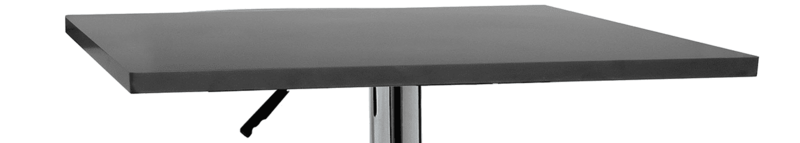Adjustable Height Bar Table for Bistro Pub Kitchen Square Tall Dining Cocktail Table with Black Finish Wood Top