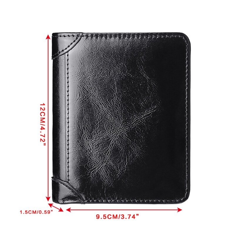 Кожаный кошелек с RFID-блокировкой для мужчин, винтажный держатель для кредитных карт с карманом для монет