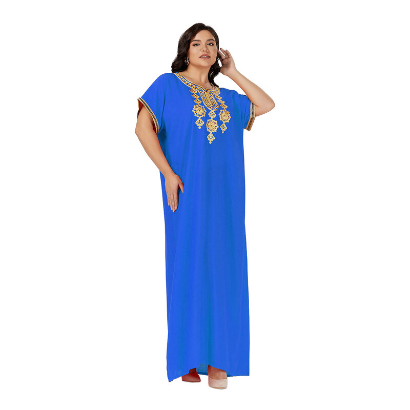 Neue Kurzarm Baumwolle Kaftan afrikanischen traditionellen Kleid Cover Kleid plus Größe lässig nach Hause Dashiki afrikanischen Kleider für Frauen