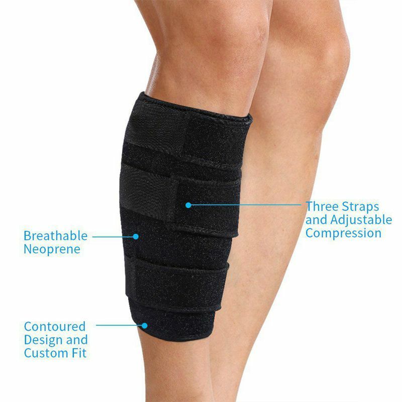 Wootshu Calf Brace Adjustable Shin Splint Support Sleeve Leg Compression Wrap For Pulled Calf Muscle Pain Strain Injury, Swellin