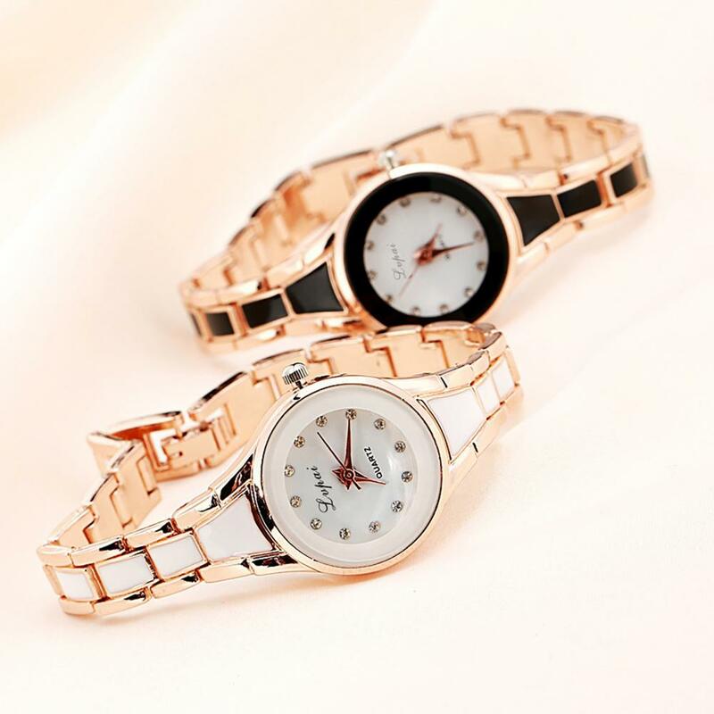 Роскошные часы из розового золота, женские часы с браслетом, светлые Стразы шкала со стрелкой, высокоточные часы с браслетом для бизнеса