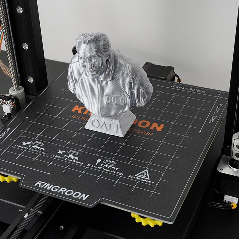 KINGROON-Heatbed magnético flexível para impressora 3D, folha de cama quente, A + B, ímã macio Construir placa, KP3S, KP5L, Ender 3, 180x18 0, 235x235mm