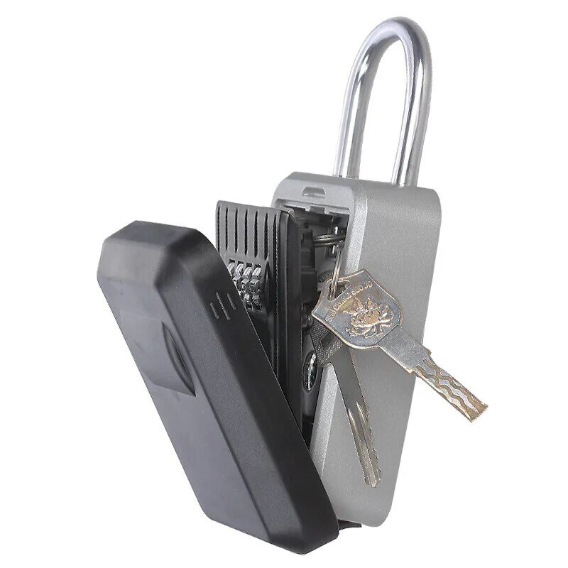 Kotak Kunci Kunci, Kotak Kunci Penyimpanan Kunci Aluminium Aloi Kotak Aman Tahan Cuaca Kombinasi 4 Digit untuk Di Dalam Ruangan dan Di Luar Ruangan
