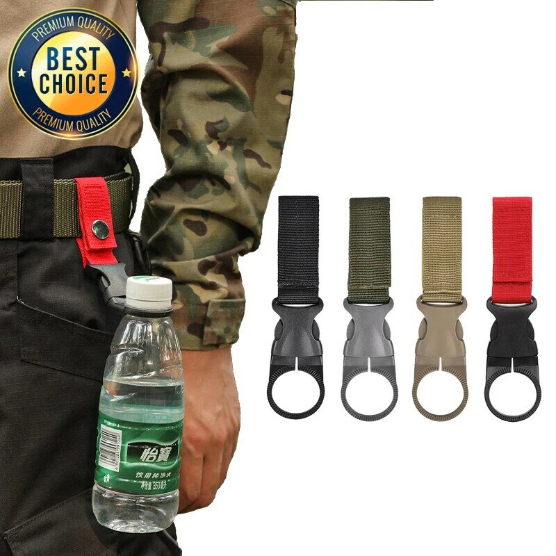 Anyaman gesper kait pemegang botol air klip luar ruangan nilon militer EDC mendaki Carabiner sabuk ransel gantungan kamp