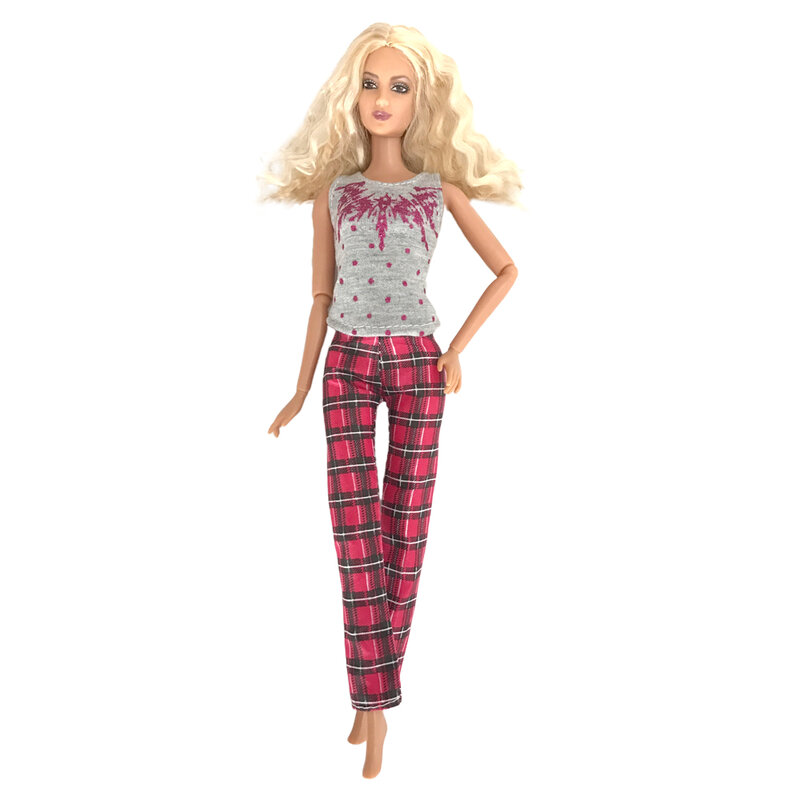 NK – T-shirt pour poupée Barbie, chemise officielle, mode grise, rouge, costume habillé, vêtements décontractés, accessoires, jouets BJD, 1/6