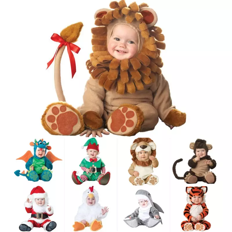 Toddler's Dinosaur Romper Set, Cosplay Dress, Desenhos Animados de Natal, Bebê, Meninos, Meninas, Halloween, Criança, Triceratops, Roupas infantis