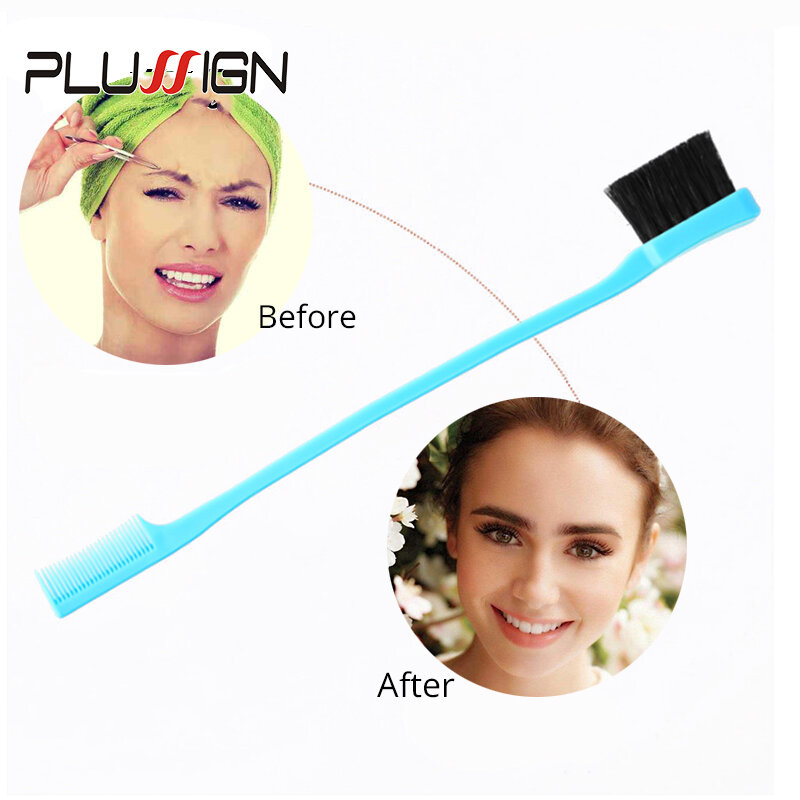 Double-Sided Edge Control Hair Comb Beautician Facial Care 2Pcs Makeup Brush Household Eyebrow Comb Makeup Tool Random Colors