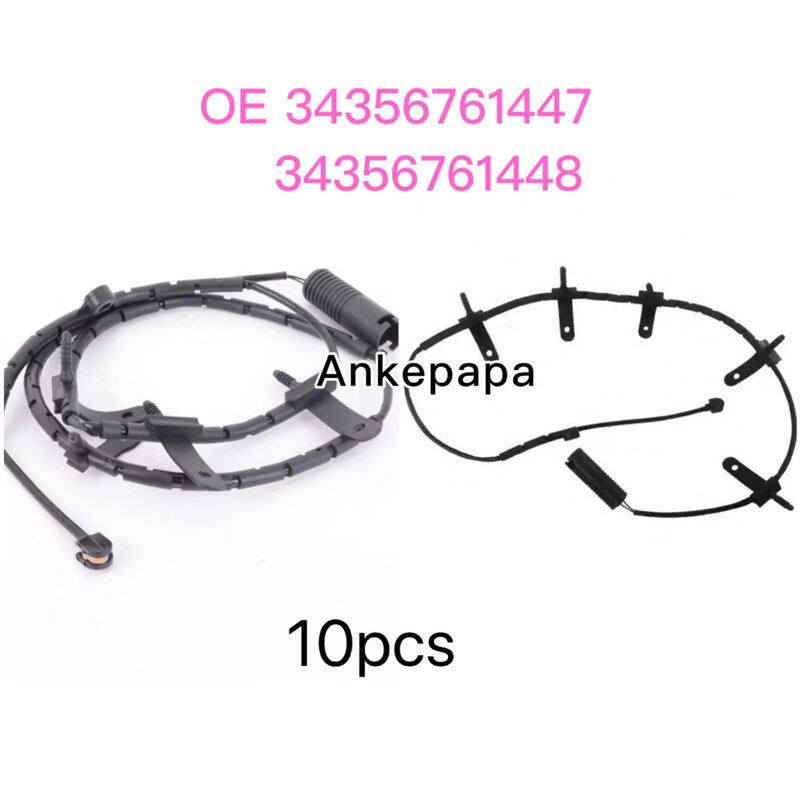 10pcs OE 34356761447 34356761448 Front + Rear Brake Pad Wear Sensor for Mini Cooper R50 R52 R53 Brake Induction Wire Replacement