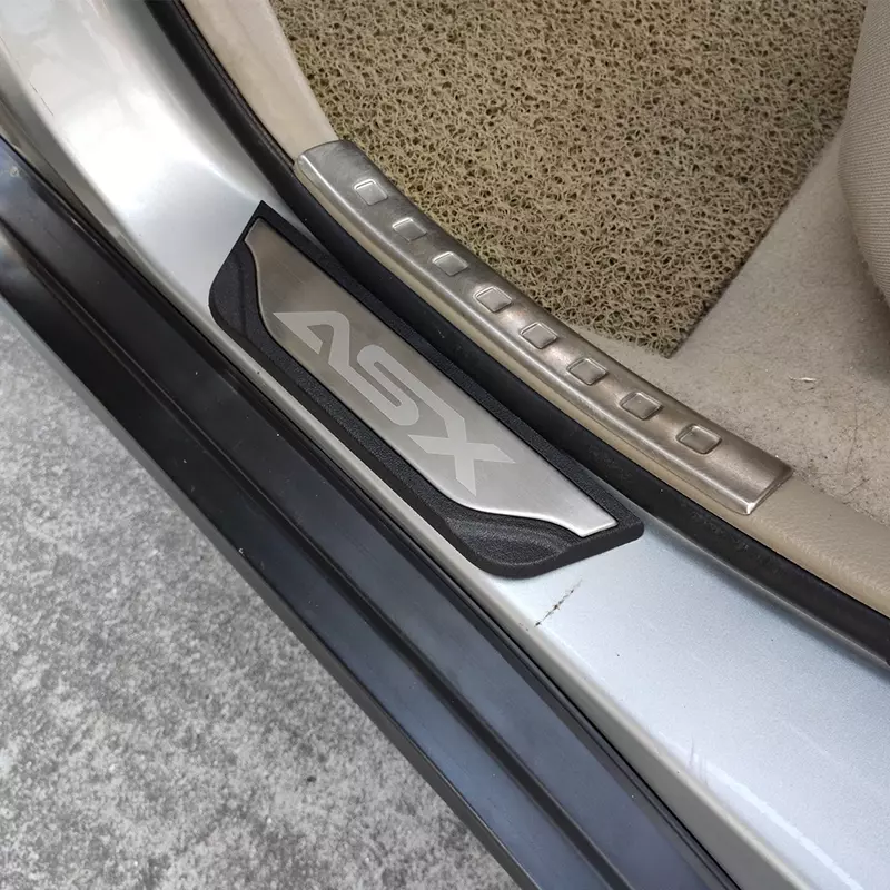 Aksesori ambang pintu 2023 2024 pelindung pelat lecet pijakan pintu mobil untuk Mitsubishi ASX 2020 2015 ambang batas pelindung Pedal
