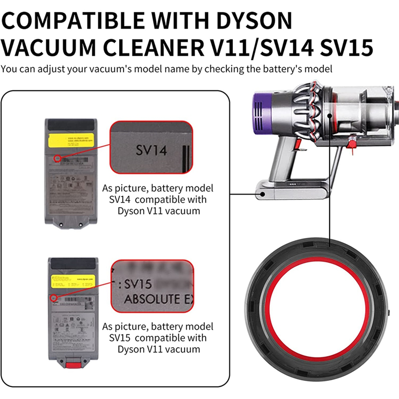 Anillo de sellado superior fijo para Dyson V11, V15, SV14, SV15, SV22, piezas de repuesto de taza de suciedad