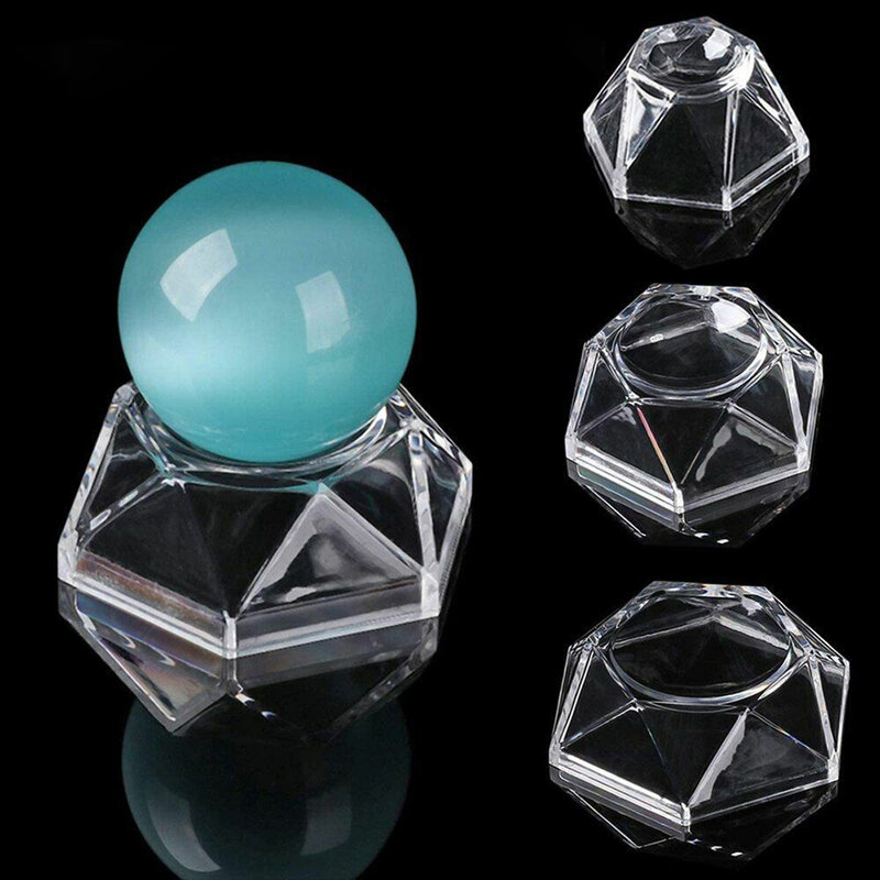Acrílico Crystal Ball Display Base, Stand Transparente, ornamento de mesa, decoração, 4.6mm, 6mm, 7.5mm