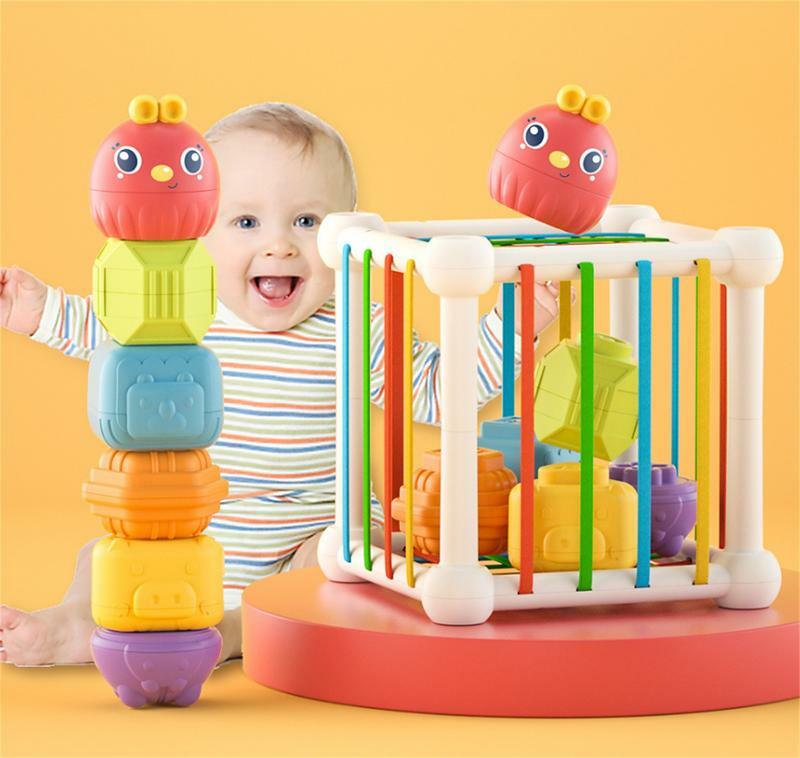 Juguete de clasificación de formas de bebé, juegos de clasificación con textura colorida, actividad de aprendizaje Montessori para habilidades motoras finas, reconocimiento de Color Earl