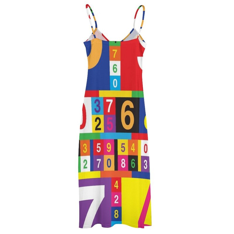 Numeri colorati abito senza maniche donna abiti per occasioni formali abiti estivi donna 2023