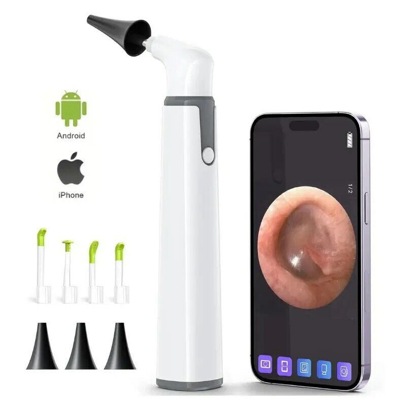 Visual Ear Scoop Endoscope WiFi Wireless Otoscope Ear Wax Removal 3.9mm 720P Taking Picture Video Compatible with IOS Android