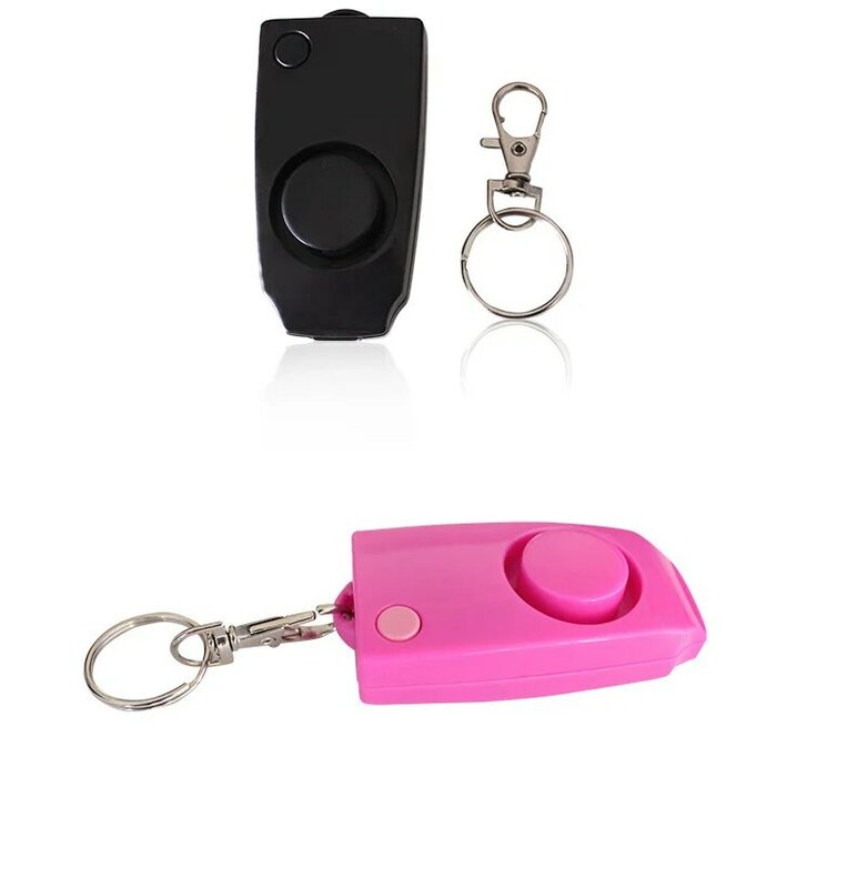 Student Women's Self-defense Alarm Key Pendant Portable Personal Button Type Anti-theft Anti-wolf Black Rose Red Keychain