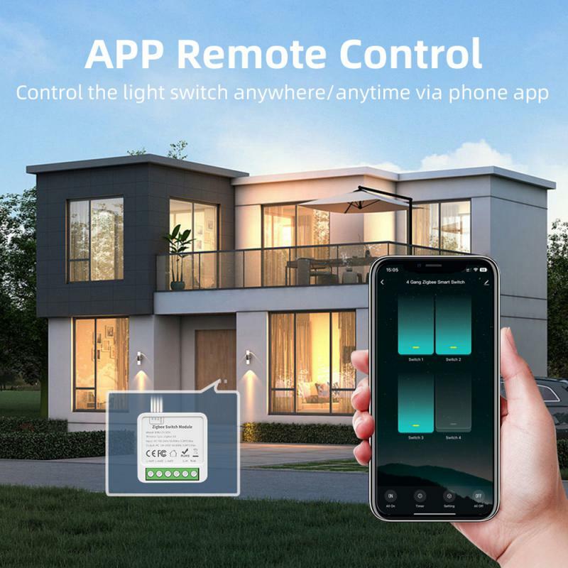 1/2/3/4 CH 10A/16A Tuya fai da te Zigbee Smart Switch 2-Way Control Light Relay Smart Home funziona con Alexa Google Home Alice