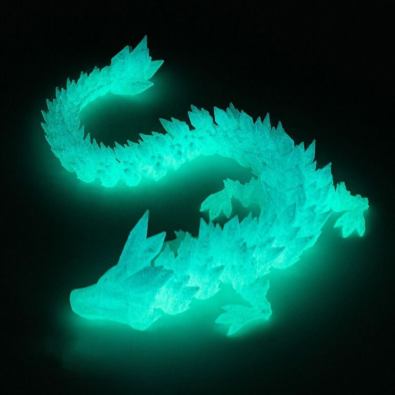 Mainan Fidget Naga Kristal cetak 3D, mainan Fidget Naga 3D dengan sendi dapat digerakkan untuk tangki ikan