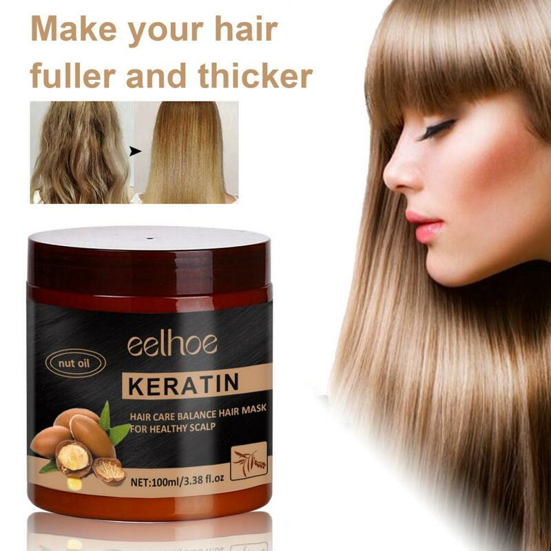Acondicionador de queratina para el crecimiento del cabello, aceite de argán, reparación de cabello dañado seco, promoción de crecimiento para un cabello suave